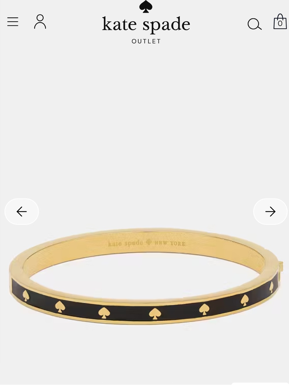 NWT Kate Spade Spot The Spade Enamel Hinged Bangle Black - Picture 11 of 12
